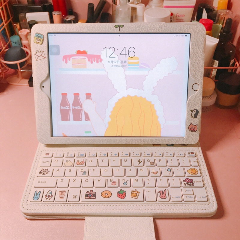 Bao da máy tính bảng từ PU và silicon có bàn phím cho ipad 2017/2018 Air1/2 9.7 Inch Air3 10.5