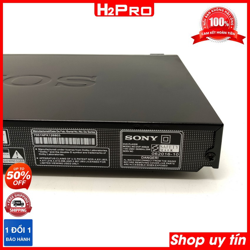 Đầu đĩa DVD Sony DVP-NS628P H2Pro USB-Thẻ nhớ,tích hợp loa và 2 cổng cắm loa rời, đầu dvd karaoke sony cao cấp Tặng quà