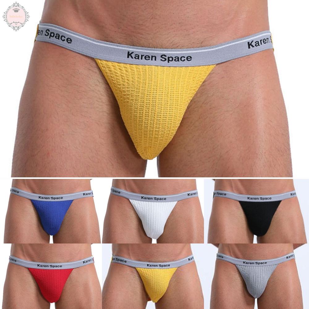 Mens Sexy Elastic Underpants Briefs Jockstrap Underwear Gay Men Hollow Underwear