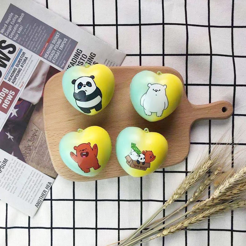 Đồ chơi bóp phục hồi chậm in hình We Bare Bears nhiều màu dễ thương