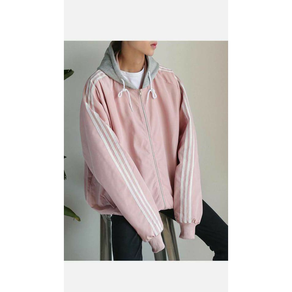 Áo DÙ 3 SỌC NÓN XÁM Nam Nữ Unisex 1hitshop | BigBuy360 - bigbuy360.vn