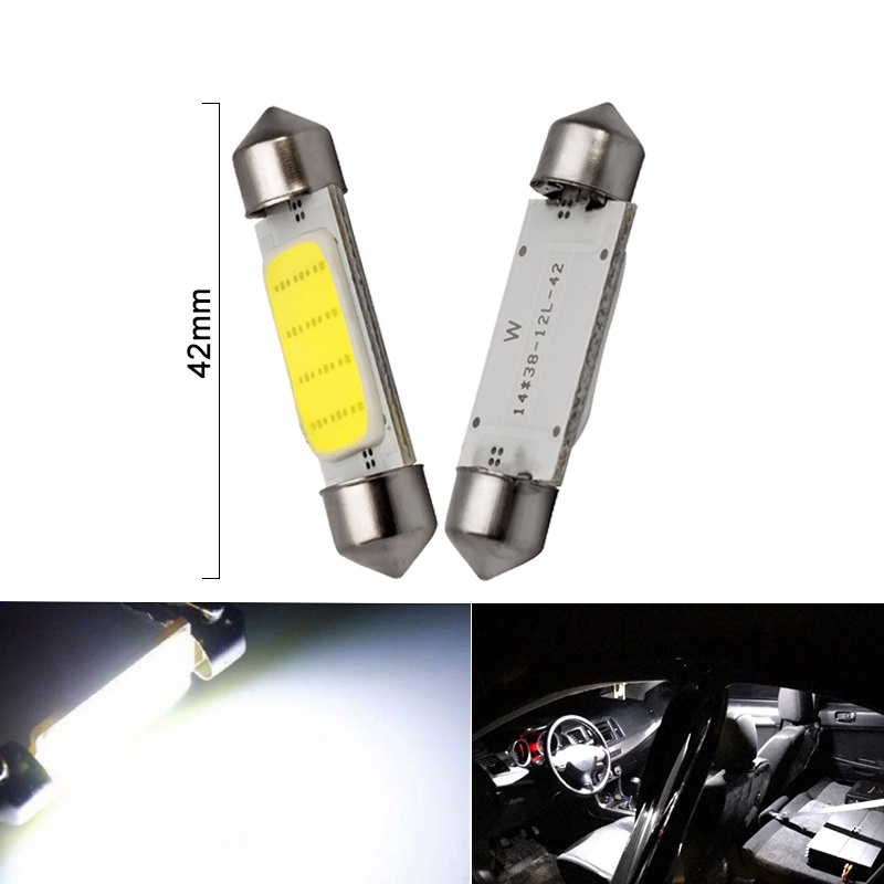 Bộ 10 Đèn Led Cob Dc12V 1.5w 31 / 36 / 39 / 41mm Ánh Sáng Trắng Trong Nhà / Xe Hơi