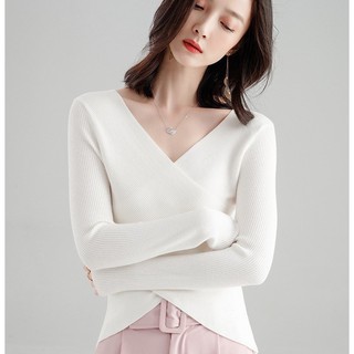 Áo len nữ cổ tim điệu đà - len xịn - dai - mịn