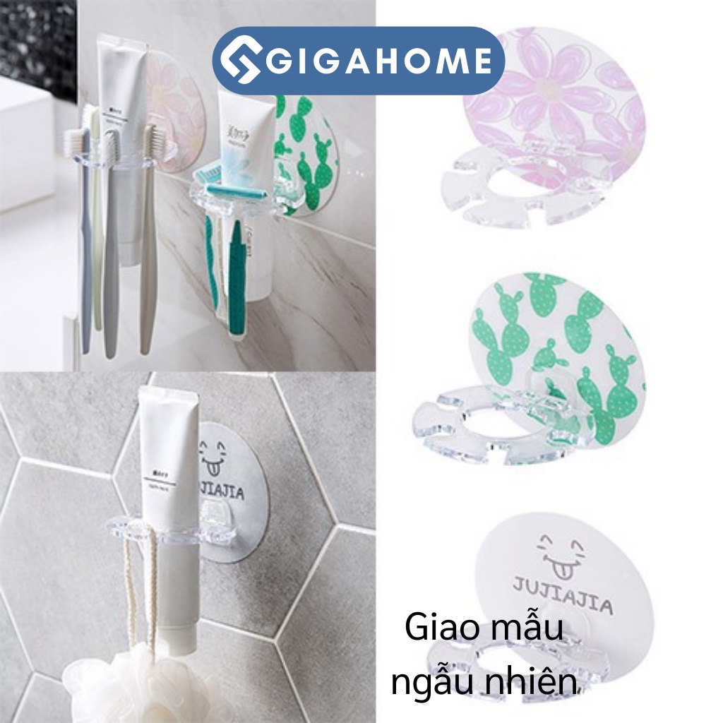 Giá Dán Tường Treo Bàn Chải, Kem Đánh Răng GIGAHOME Không Cần Khoan 9219