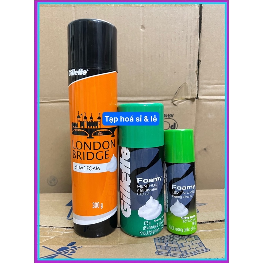 Bọt Cạo Râu Gillette Chanh/Bạc Hà 50g và 175 ML
