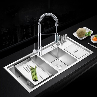 Combo bộ chậu rửa chén 3 hố và vòi lò xo rút dây ranox rn44339