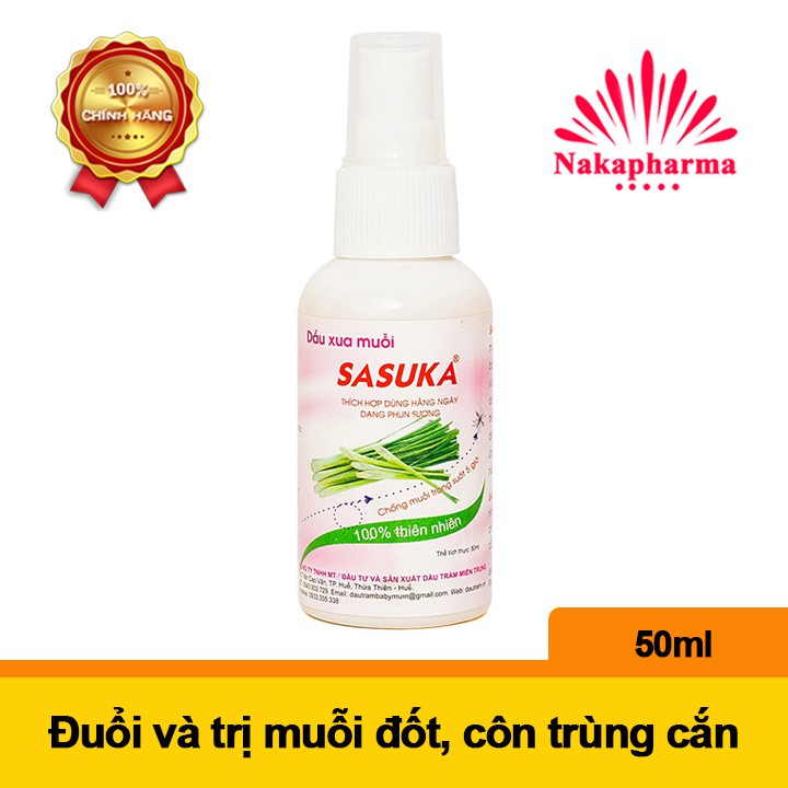 ✅ Dầu xua muỗi Sasuka dạng phun sương - Đuổi muỗi và côn trùng, giảm đau ngứa do bị muỗi cắn, côn trùng đốt