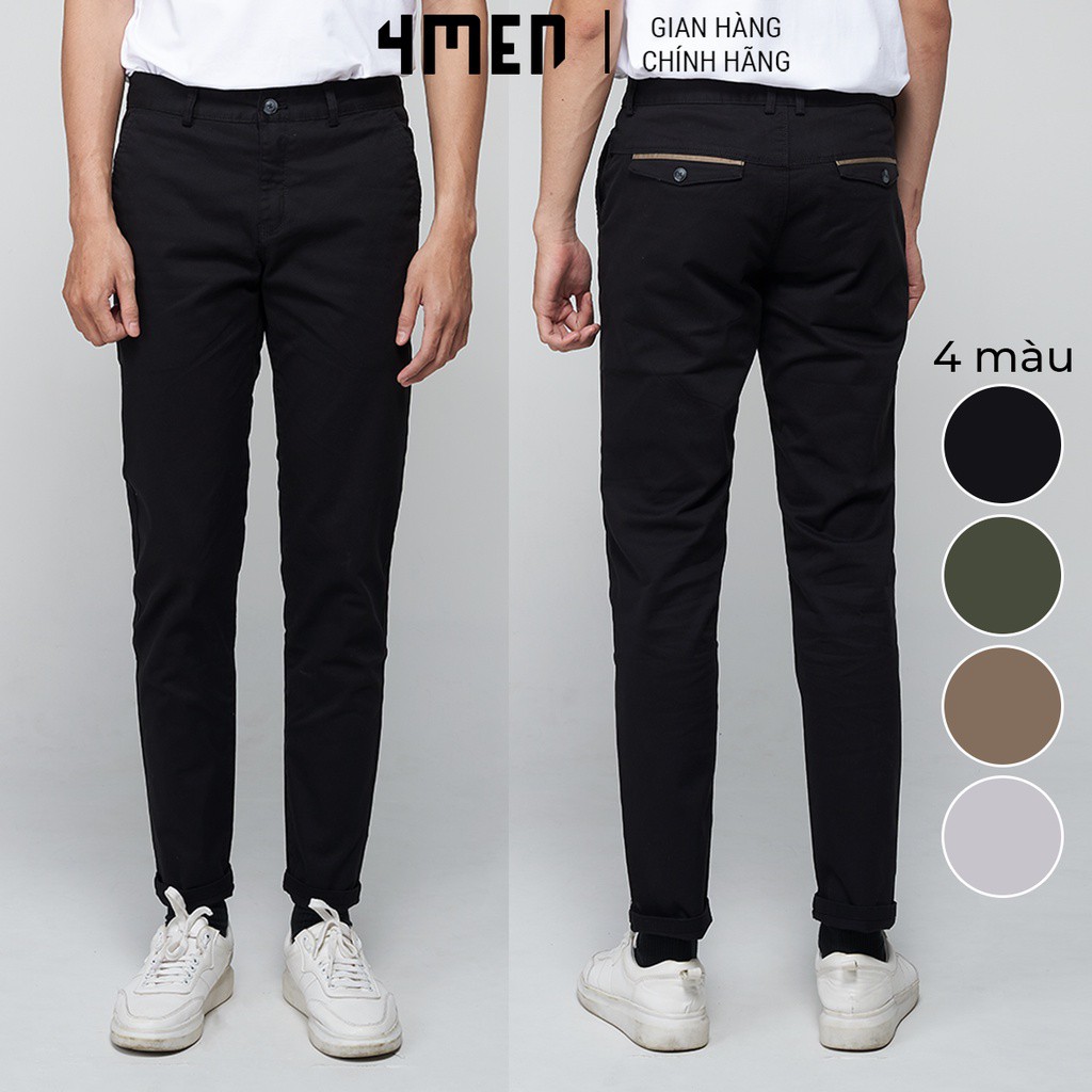 Quần kaki nam đẹp QK003 kiểu dáng dài với túi sau phối nắp, form slimfit tôn dáng, vải kaki cotton thun cao cấp co giãn