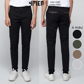 Quần kaki nam đẹp QK003 kiểu dáng dài với túi sau phối nắp, form slimfit tôn dáng, vải kaki cotton thun cao cấp co giãn 