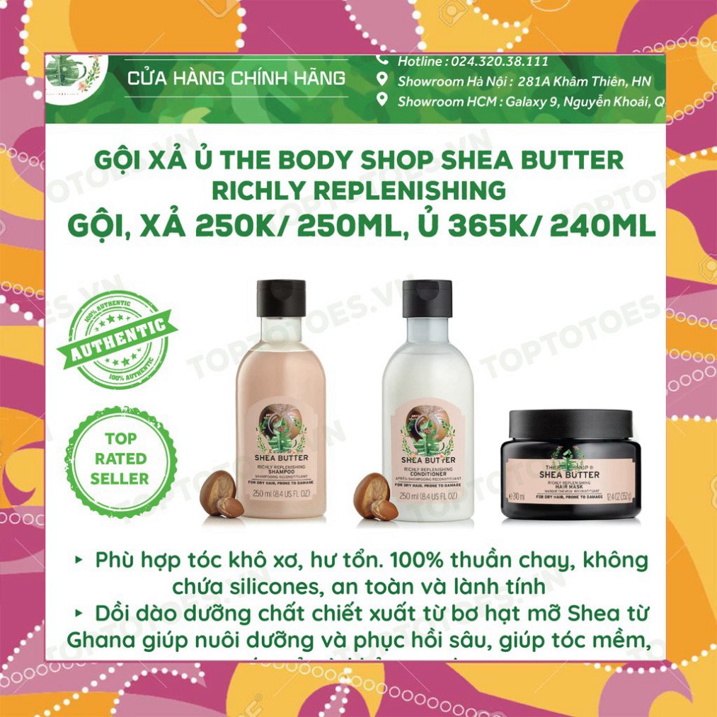 SALE CĂNG Gội xả ủ The Body Shop Strawberry/ Shea Butter/ Green Tea cho tóc mềm thơm, chắc khỏe SALE CĂNG