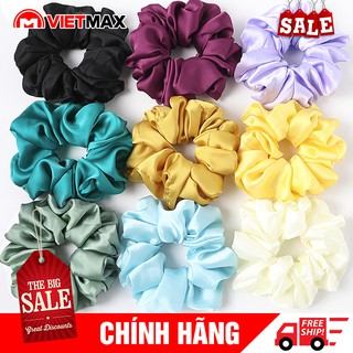 Dây Buộc Tóc Scrunchies Vải Phi Bóng - Dây Cột Tóc Trơn Nhiều Màu Thời Trang