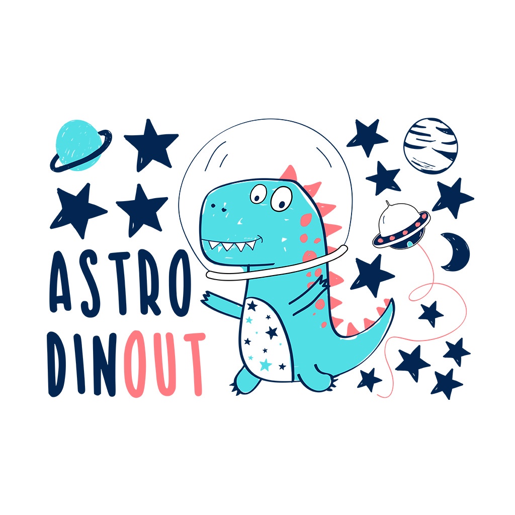 Decal dán tường cho bé siêu dễ thương Khủng long Astrodinout mẫu số 3 - AmyShop