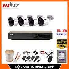 Trọn Bộ Camera giám sát HIVIZ 5.0MP chính hãng - Đủ bộ 4 mắt 5.0MP, Kèm HDD 500GB và đầy đủ phụ kiện lắp đặt