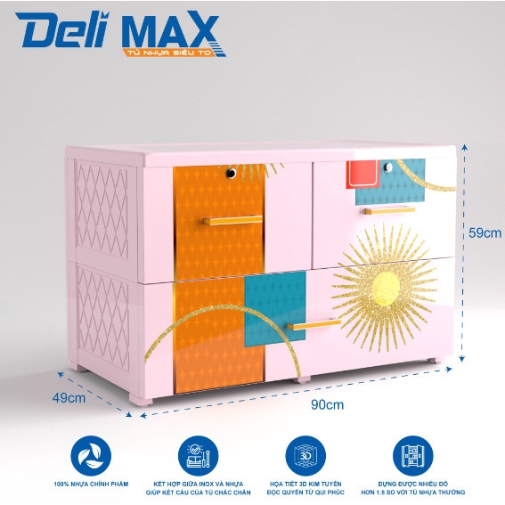 Tủ nhựa DELI MAX 2 tầng Mã SP: QPN.175