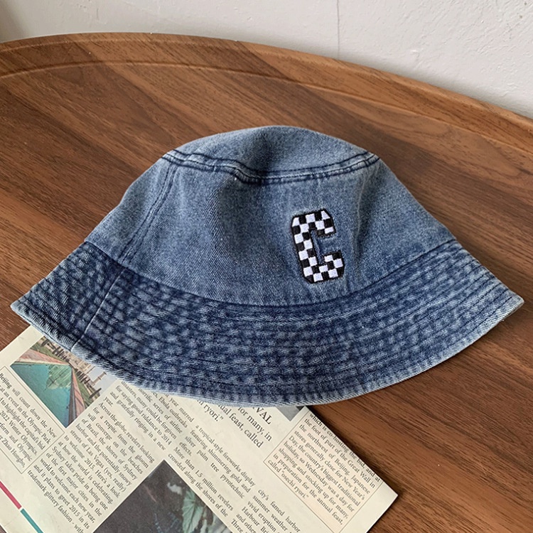 Nón Tai Bèo Họa Tiết Chữ C Phong Cách Cao Bồi Hàn Quốc Cho Nữ