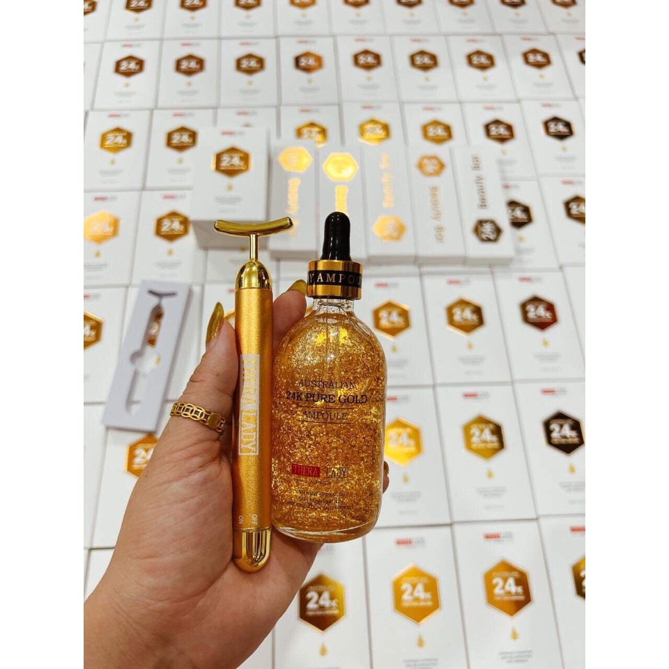 ( Sét Serum tinh chất 24K Pure Gold ) Ampoule Úc Thera Lady lọ 100ml - CO152