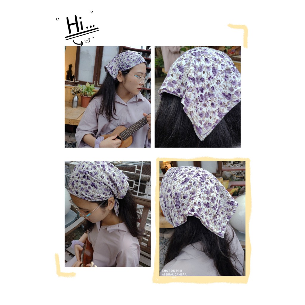 Bandana turban nữ quấn chùm đầu cute giá rẻ, chụp ảnh phong cách teen hottrend