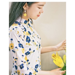 Áo dài hoa nhí sumire