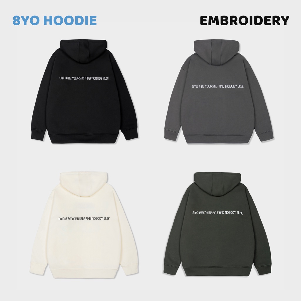 Áo Hoodie 8YO thêu cao cấp Embroidery # 4 màu- Local Brand