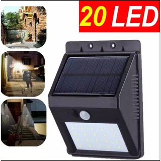 Đèn led cảm biến chống trộm năng lượng mặt trời không dây 20 bóng chống thấm nước sử dụng ngoài trời