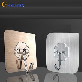 CHAMER- ~Adhesive Sticky Kitchen Hooks Heavy Duty Wall Seamless Hook Hangers Transparent