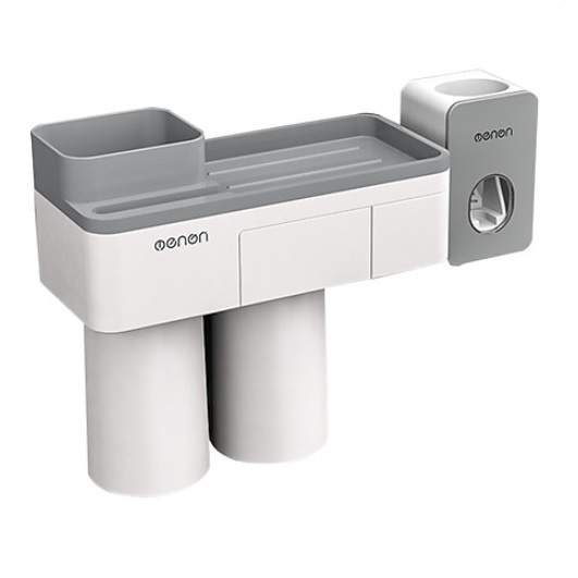 Kệ 2 Cốc để đồ nha tắm oenon kèm Hộp Nhả Kem đánh răng tự động-2 cốc + nhả kem