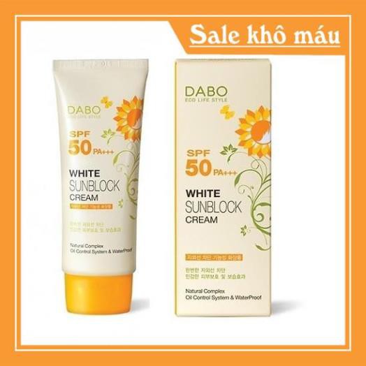 [ Hàng chính hãng] Kem Chống Nắng Hoa Cúc Trắng Da Sạch Nhờn Dabo Whitening Sunblock Cream Hàn Quốc (70ml)