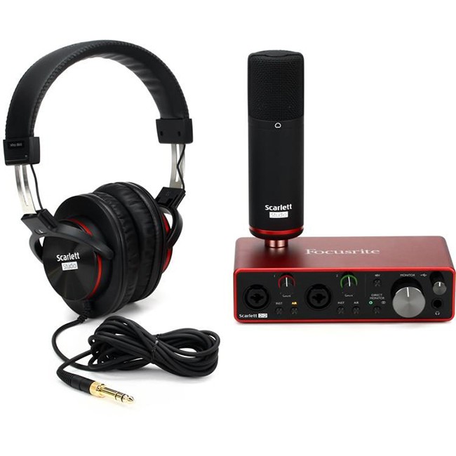 Combo soundcard và micro Focusrite Scarlett 2i2 Studio (Gen 3)- thu âm livestream karaoke tặng tai nghe kiểm âm HP60