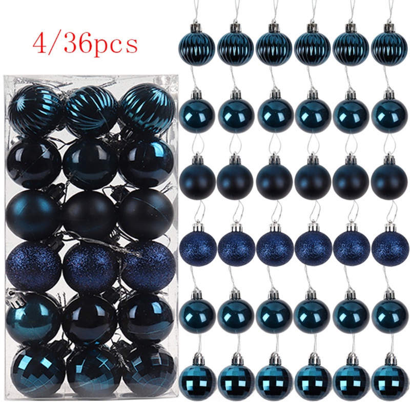 Set 36 quả cầu 4cm nhiều màu sắc chống vỡ trang trí cây thông giáng sinh