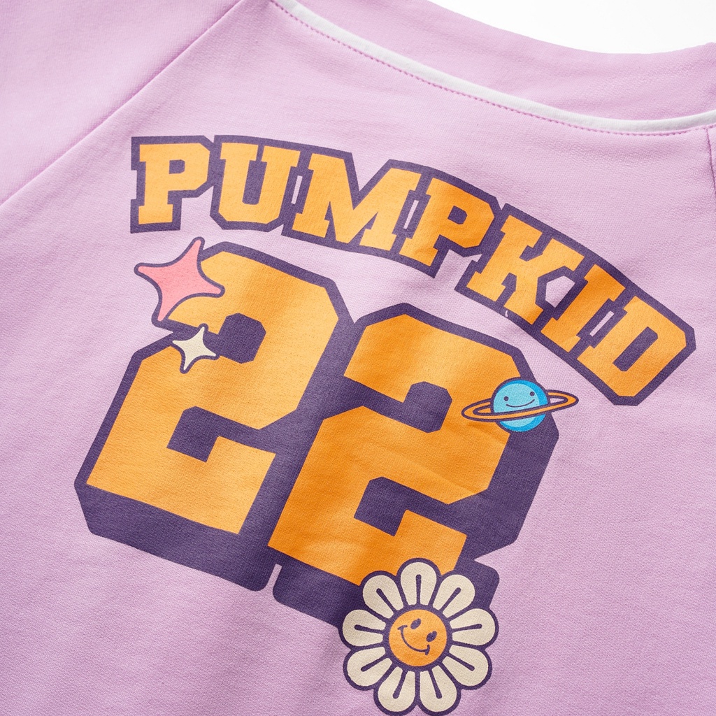 Quần áo trẻ em, Áo sơ mi bóng chày Pumpkid cho bé trai và bé gái cộc tay chất cotton