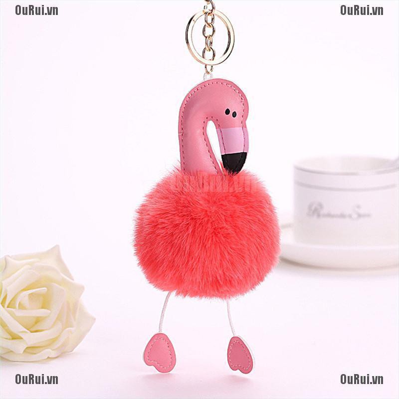 Móc Khóa Hình Quả Cầu Lông Và Chim Hạc Dễ Thương