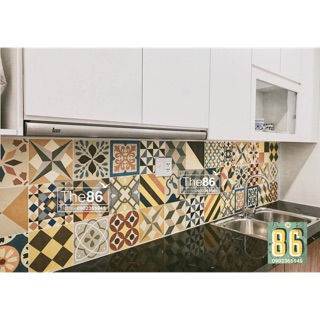 Decal gạch bông dán bếp độ bền cao