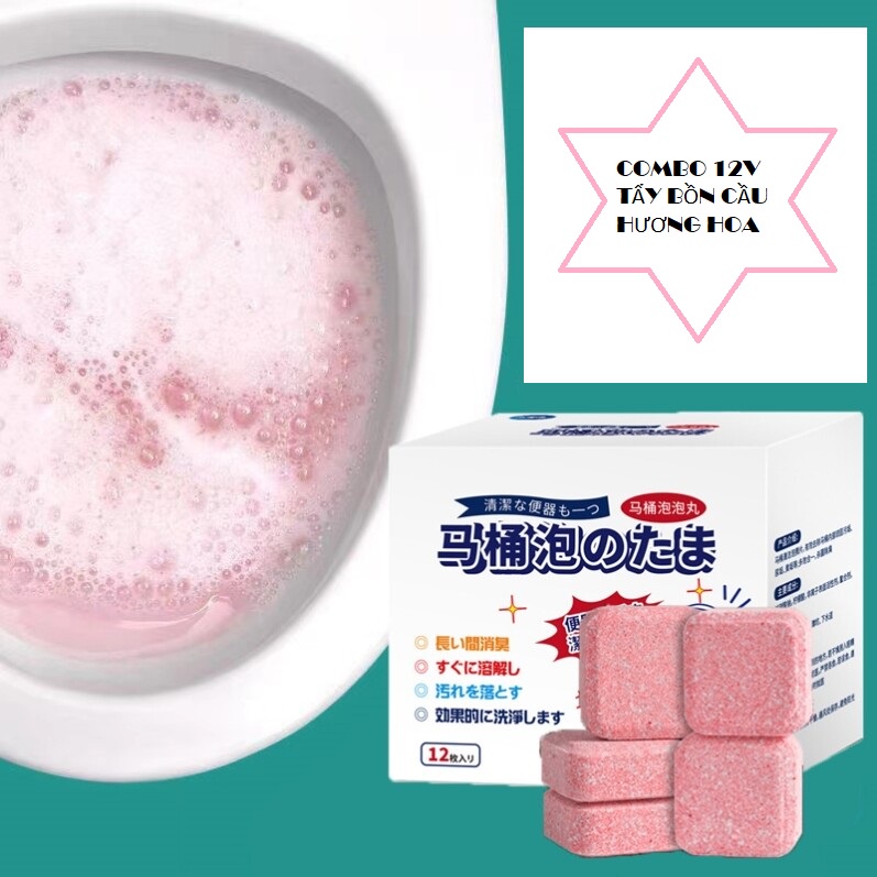 Hộp 12 viên thả bồn cầu khử mùi hương nước hoa
