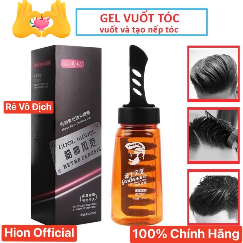 Gel vuốt tóc nam cao cấp kèm lược tiện dụng thân thiện với mọi loại tóc