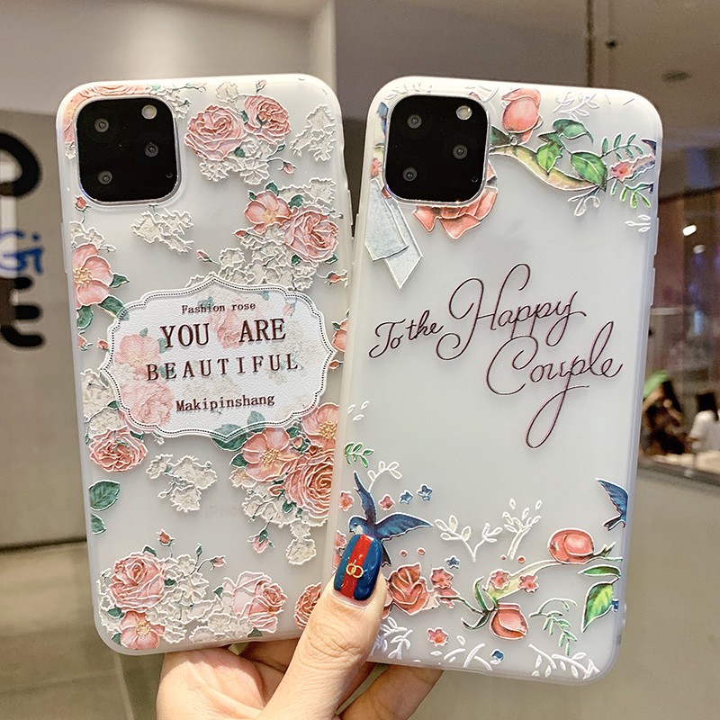 Ốp lưng iphone hoa hồng 3D in nổi you are beautiful đẹp /6/6plus/6s/6s plus/6/7/7plus/8/8plus/x/xs/xs max/11/11 pro/11 p