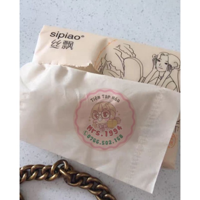 [3LỚP 240 TỜ] GIẤY ĂN SIPIAO LỌAI I - BAO HỒNG CÔ GÁI