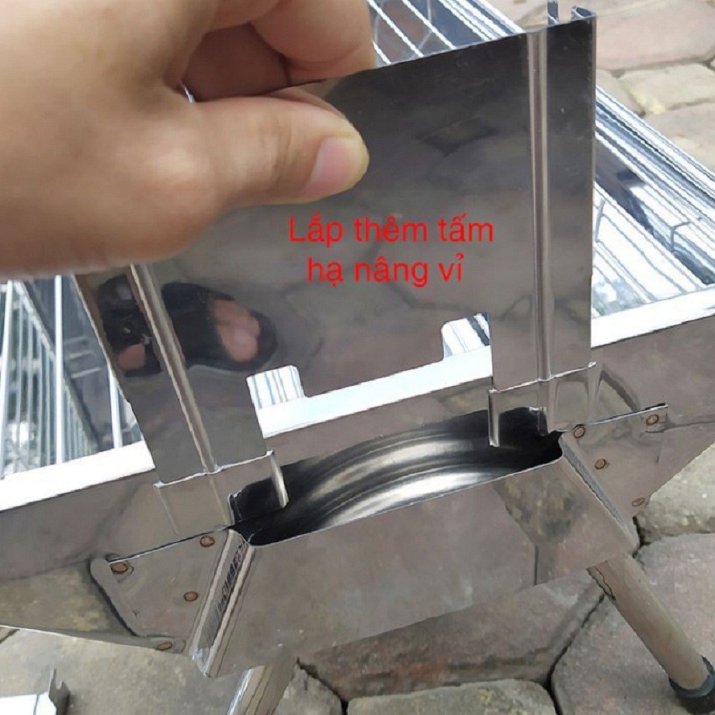 Bếp nướng than hoa TopV VCS thay đổi chiều cao vỉ inox,bếp nướng không khói,bếp nướng ngoài trời,bếp nướng than hoa vuôn