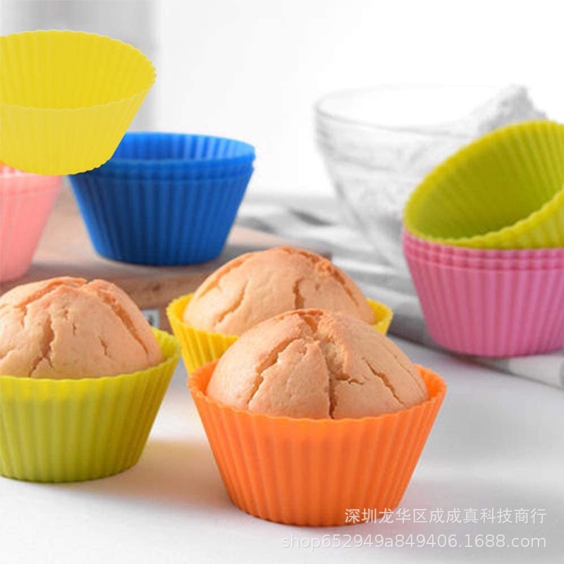 Set 6 khuôn làm bánh bông lan, cupcake muffin - bằng silicon