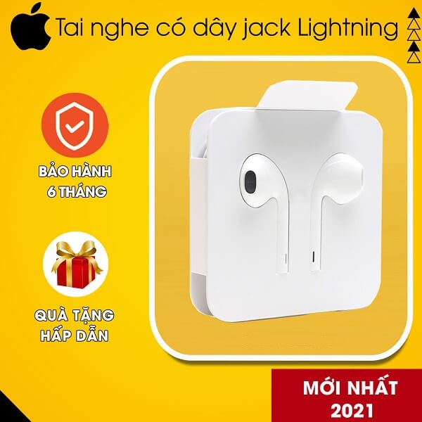 Tai Nghe IPhone Lightning Dùng Cho 6/7/8/X/XSMAX Zin Chính Hãng - BH 12 tháng [Tặng Hộp Đựng - Dây quấn]