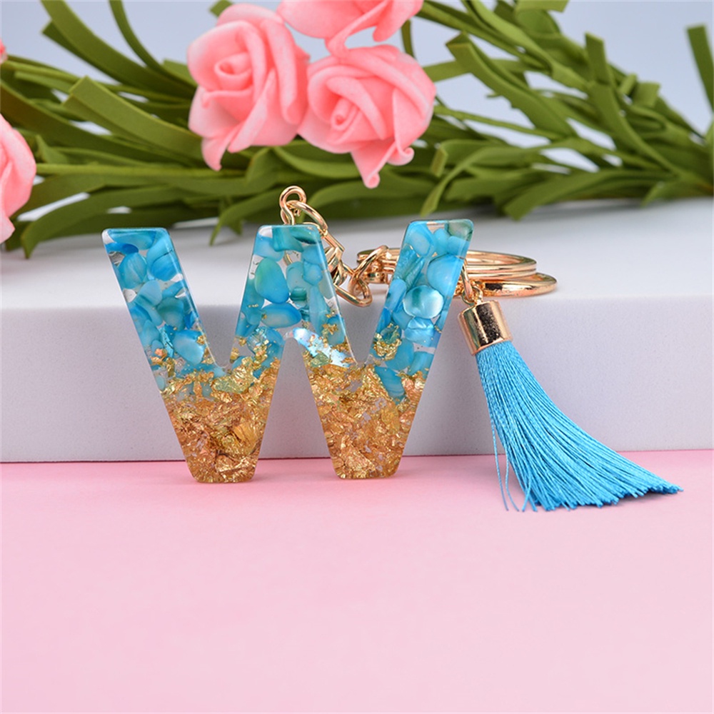 Móc Khóa Mặt 26 Chữ Cái A-Z Đính Lá Vàng Thời Trang Dành Cho Nữ