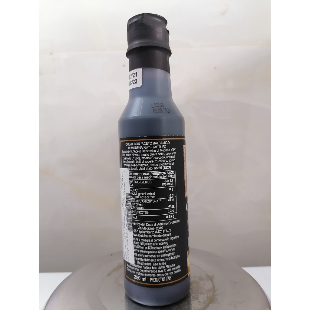 HẠN SỬ DỤNG 5/8/2023 [Chai 250ml – TRUFFLE] GIẤM KEM VỊ NẤM Crema [Italia] ACETO DEL DUCA Glaze with Balsamic Vinegar of