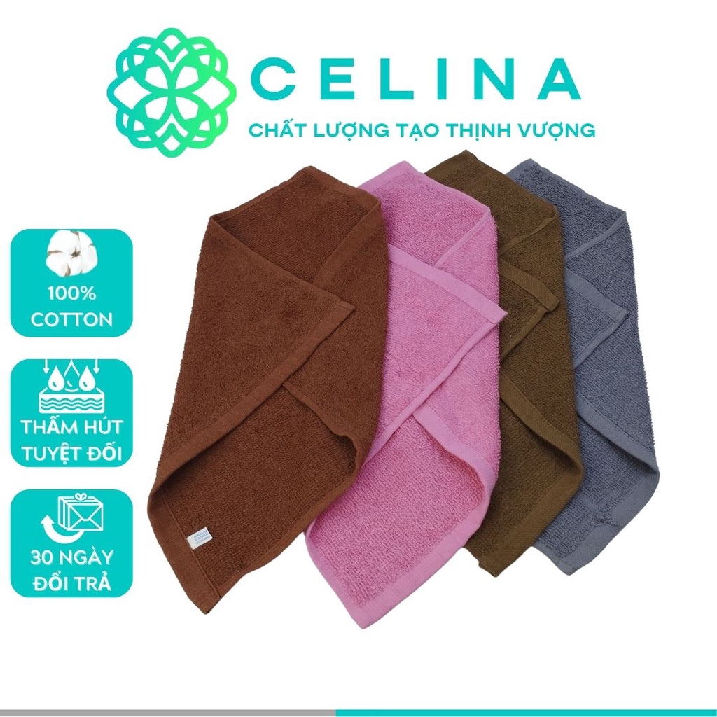 Khăn lau 30x30 cm Celina xuất Nhật không sổ lông bụi bông phai màu thấm nước rất tốt
