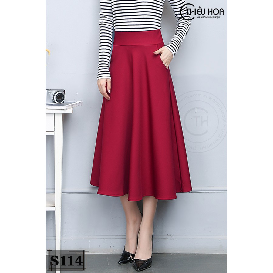 Chân Váy Chéo Ý Sang Trọng Thiều Hoa F114