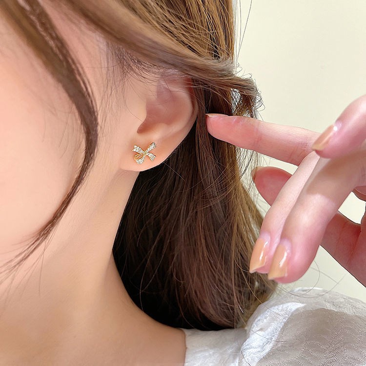 Bông Tai Mạ Bạc 925 Hình Nơ Tua Rua Đính Đá Thời Trang 2022 Sang Trọng Cho Nữ