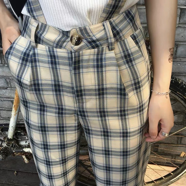 QUẦN YẾM ỐNG SUÔNG SỌC CARO - Y0084 | BigBuy360 - bigbuy360.vn