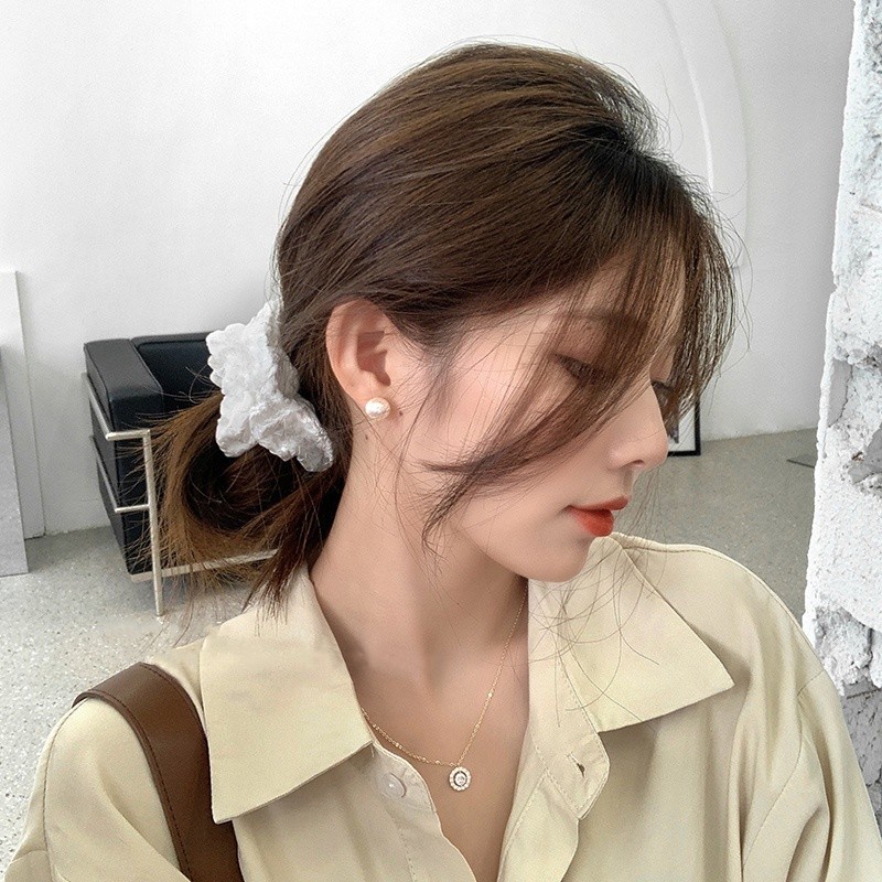 Dây Cột Tóc Xếp Ly Kết Cấu Xếp Ly Nhẹ Nhàng Mọi Loại Tóc Đuôi Ngựa Lớn Thắt Nơ Pháp Đẹp Mắt