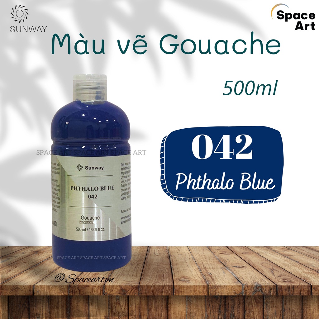 Màu vẽ Gouache, Màu Bột SUNWAY Đài Loan Chai 500ml
