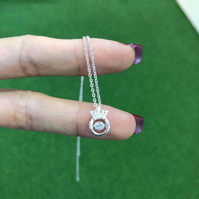DÂY CHUYỀN VƯƠNG MIỆN BẠC TA ĐÁ LẤP LÁNH -THJ SILVER