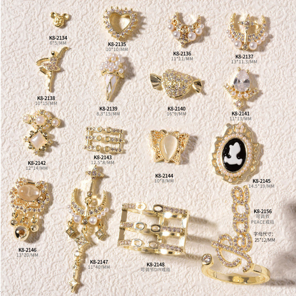 CHARMS (Hàng Mới Về) 1 Phụ Kiện Ngọc Trai Giả 3D Trang Trí Móng Tay Nghệ Thuật Sang Trọng