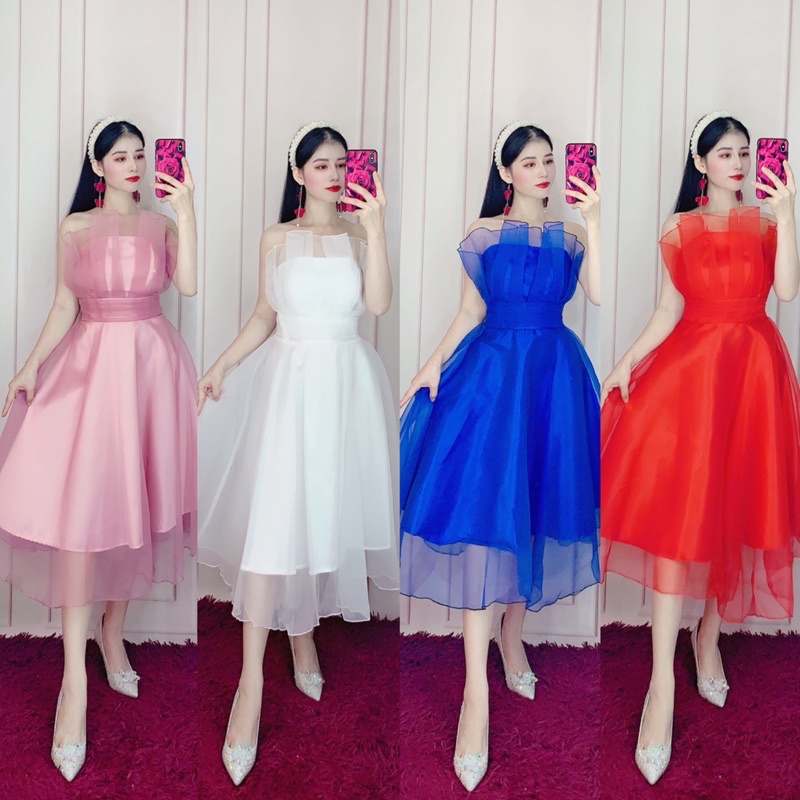 Đầm xoè dự tiệc cúp ngực bo eo con kiến siêu xinh TRIPBLE T DRESS -Size M/L (kèm ảnh/video thật) MS42Y